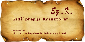 Széphegyi Krisztofer névjegykártya