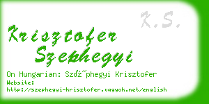 krisztofer szephegyi business card